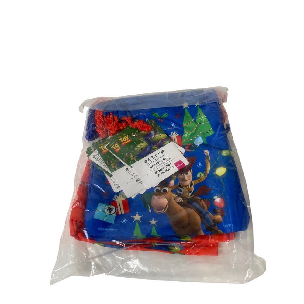 Disney Japan Toy Story Mini Drawstring Bag Pack of 10 NWT Holiday Blast Off